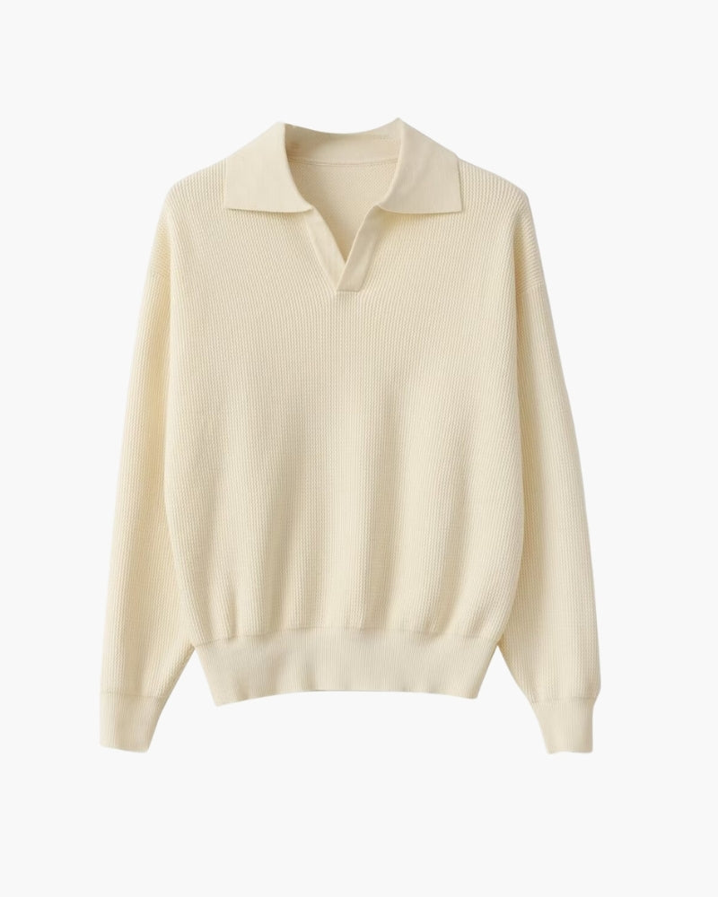 Polo a maglia testurizzata
