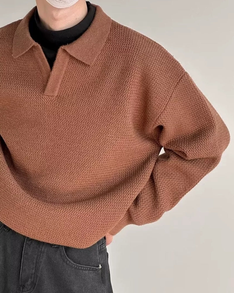 Polo a maglia testurizzata
