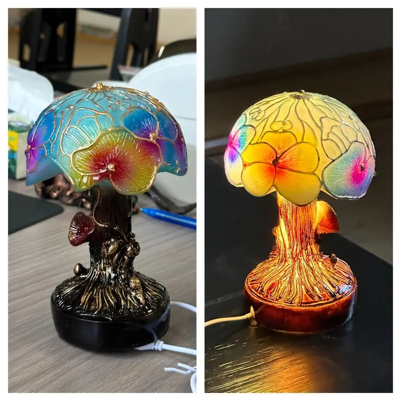 Lampada floreale a fungo Boho Chic