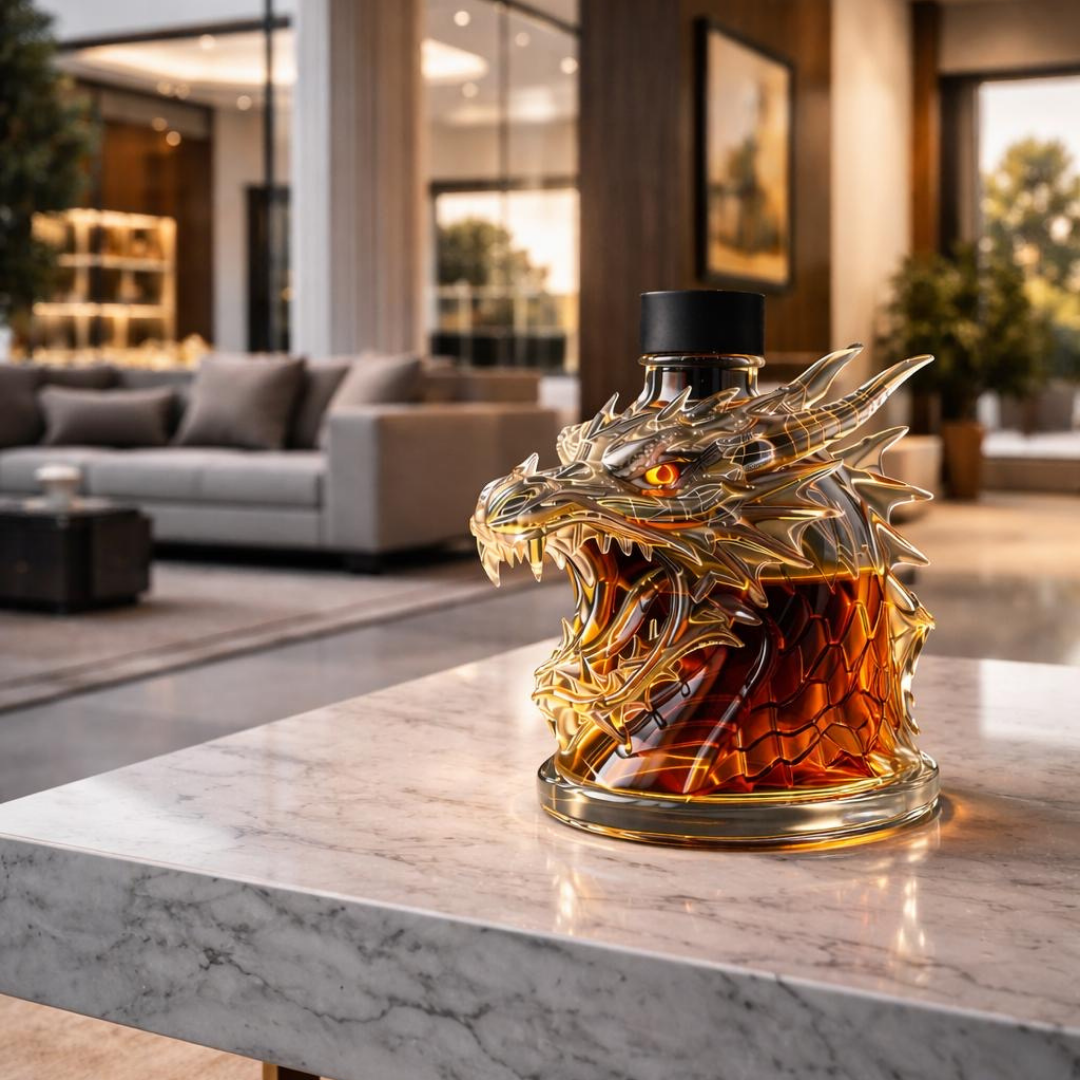 Bottiglia Whisky "Drago" - Design a Testa di Drago