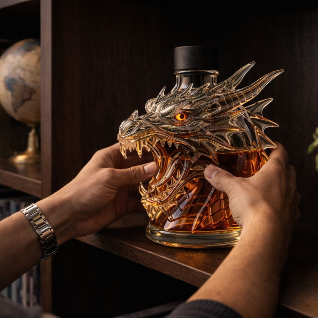 Bottiglia Whisky "Drago" - Design a Testa di Drago