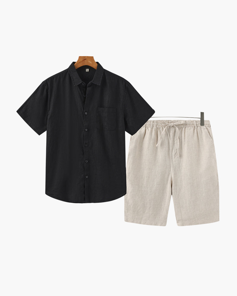 Completo in lino Old Money (pantaloncini)
